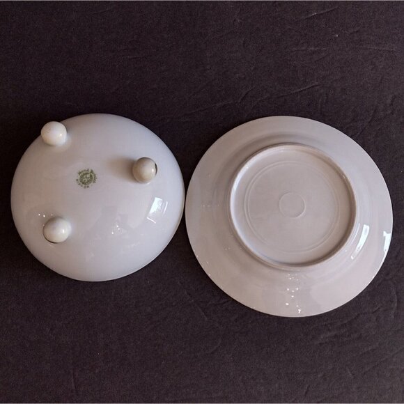 Vintage Nippon Hand Painted 3 Legged Soup Sauce Bowl W/ Saucer Gold Gilt Floral - Picture 5 of 10